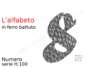 Numero "8" stile saltino misura 100 in ferro battuto in ferro