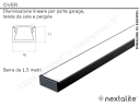 Over20 - Barra a Led nera per garage 1,5 mt 16x11