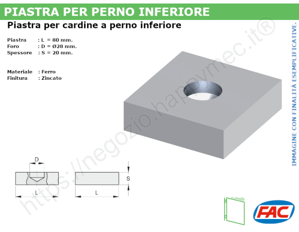 Piastra grezza a saldare per perno inferiore d.27mm. - accessori