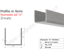 Profilo "U" stampato a lati uguali 50x50x2 in barre zincate