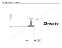 Profilo a T 25x25x4,5 zincato in barre da 3 metri in ferro