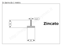 Profilo a T 30x30x4,5 zincato in barre da 1 metro in ferro