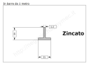Profilo a T 35x35x5 zincato in barre da 1 metro in ferro