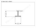 Profilo a T 40x40x6 grezzo in barre da 1 metro in ferro
